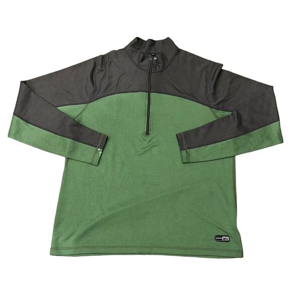 REI Men's Polartec Power Dry Quarter Zip Pullover Gray Green Size XL - Picture 1 of 7